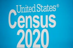  A sign is seen during a promotional event for the U.S. Census in Times Square in New York City, New York, U.S., 
