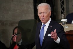 U.S. President Joe Biden delivers his first address to a joint session of Congress in the House chamber of the U.S. Capitol in Washington, U.S