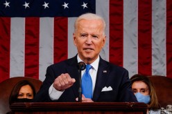 U.S. President Joe Biden addresses to a joint session of Congress in the House chamber of the U.S. Capitol in Washington, U.S.,