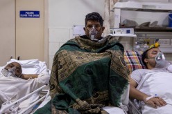Patients suffering from the coronavirus disease (COVID-19) receive treatment inside the emergency ward at Holy Family hospital in New Delhi, India