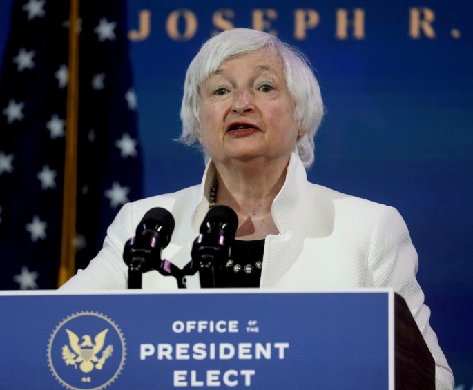 U.S. Treasury Secretary-designate Janet Yellen in Wilmington, Delaware, U.S.