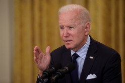 U.S. President Joe Biden gestures as he delivers remarks on the April jobs report from the East Room of the White House in Washington, U.S