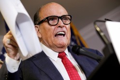 Former New York City Mayor Rudy Giuliani, then-personal attorney to U.S. President Donald Trump, speaks about the 2020 U.S. presidential election results during a news conference in Washington, U.S.,