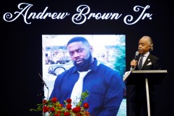 Reverend Al Sharpton delivers the eulogy at the funeral for Andrew Brown Jr. in Elizabeth City, North Carolina, U.S
