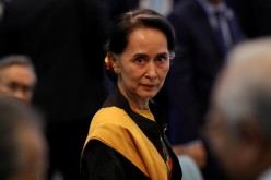 Myanmar State Counselor Aung San Suu Kyi attends the opening session of the 31st ASEAN Summit in Manila, Philippines,
