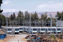 A view of the rail yard run by the Santa Clara Valley Transportation Authority in San Jose, California, U.S.