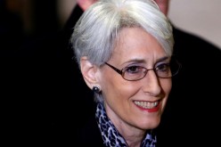 Wendy Sherman arrives for a meeting on Syria at the United Nations European headquarters