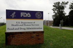 Signage is seen outside of the Food and Drug Administration (FDA) headquarters in White Oak, Maryland, U.S