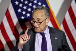 U.S. Senate Majority Leader Chuck Schumer (D-NY) speaks to reporters after the weekly Senate Democratic caucus policy luncheon on Capitol Hill in Washington