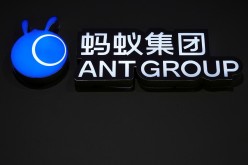 A sign of Ant Group is seen during the World Internet Conference in Wuzhen, Zhejiang province, China,