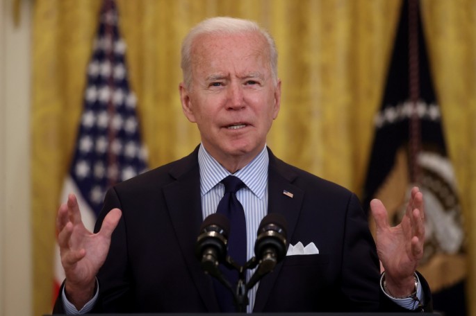 U.S. President Joe Biden delivers remarks on the April jobs report from the East Room of the White House in Washington, U.S