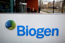 A sign marks a Biogen facility in Cambridge, Massachusetts, U.S.
