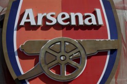 Soccer Football - The Arsenal logo is seen at the Emirates Stadium as twelve of Europe's top football clubs launch a breakaway Super League - London, Britain