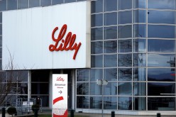 The logo of Lilly is seen on a wall of the Lilly France company unit, part of the Eli Lilly and Co drugmaker group, in Fegersheim near Strasbourg, France