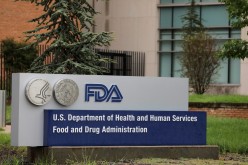 Signage is seen outside of the Food and Drug Administration (FDA) headquarters in White Oak, Maryland, U.S.,