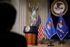 U.S. Attorney General Merrick Garland delivers remarks on voting rights at the U.S. Department of Justice in Washington, U.S.,