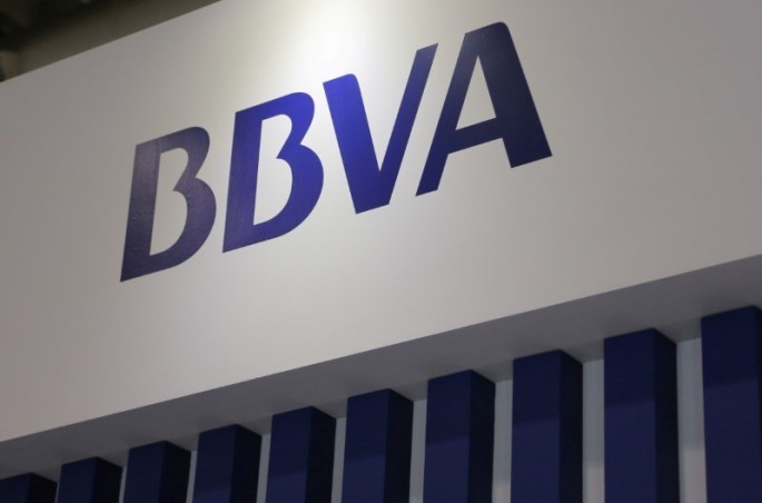 The logo for Banco Bilbao Vizcaya Argentaria, S.A. (BBVA) is seen at the SIBOS banking and financial conference in Toronto, Ontario, Canada