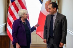 U.S. Secretary of the Treasury Janet Yellen and Mexican Finance Minister Arturo Herrera Gutierrez speak before a bilateral meeting at the U.S. Department of the Treasury in Washington, U.S