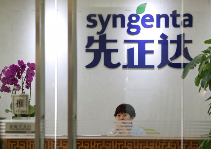 A Syngenta logo is seen at its China headquarters in Beijing, China