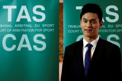 Chinese swimmer Sun Yang poses after a public hearing of the Court of Arbitration for Sport (CAS) for the appeal filed by the World Anti-Doping Agency (WADA)