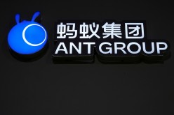 A sign of Ant Group is seen during the World Internet Conference (WIC) in Wuzhen, Zhejiang province, China,