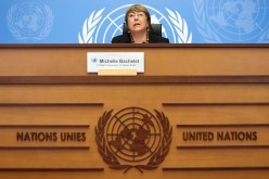 U.N. High Commissioner for Human Rights Michelle Bachelet speaks during a news conference at the European headquarters of the United Nations