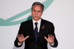 U.S. Secretary of State Antony Blinken holds a joint news conference with Italian Foreign Minister Luigi Di Maio (not pictured) in Rome, Italy, 