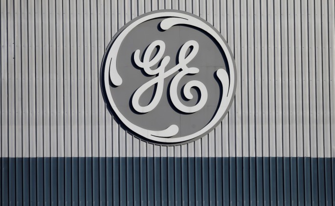 The logo of U.S. conglomerate General Electric is pictured at the site of the company's energy branch in Belfort, France,