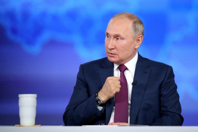 Russian President Vladimir Putin speaks during an annual nationwide televised phone-in show in Moscow, Russia