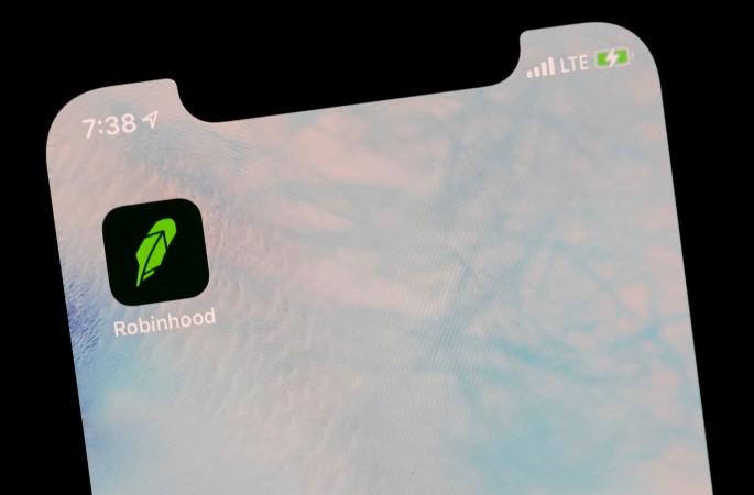 The Robinhood App is displayed on a screen in this photo illustration