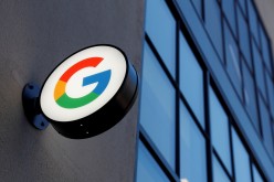  A sign is seen at the entrance to the Google retail store in the Chelsea neighborhood of New York City, U.S.,