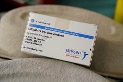 A box of Johnson & Johnson's coronavirus disease (COVID-19) vaccines is seen at the Forem vaccination centre in Pamplona, Spain
