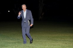 U.S. President Joe Biden walks from Marine One as he returns from Wilmington, Delaware, to the White House in Washington, U.S.