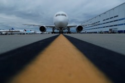 The Boeing 787-10 Dreamliner sits on the tarmac before a delivery ceremony to Singapore Airlines at the Boeing South Carolina Plant in North Charleston, South Carolina,
