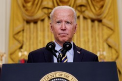 U.S. President Joe Biden delivers remarks on the administration's continued drawdown efforts in Afghanistan in a speech from the East Room at the White House in Washington U.S