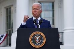 U.S. President Joe Biden delivers remarks at the White House at a celebration of Independence Day in Washington, U.S.,
