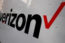 The Verizon logo is seen on the side of a truck in New York City, U.S.,