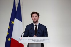 French Junior Minister for European Affairs Clement Beaune speaks during a press conference to outline France's strategy for the deployment of future COVID-19 vaccines