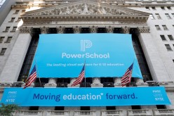 Signage for PowerSchool (NYSE:PWSC) is seen ahead of their Initial public offering (IPO) at the New York Stock Exchange (NYSE) in New York City, New York, U.S.