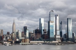 A view of the New York City skyline of Manhattan and the Hudson River during the outbreak of the coronavirus disease (COVID-19) in New York City,