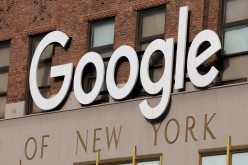 A logo is seen on the New York Google offices after they announced they will postpone their reopening in response to updated CDC guidelines during the outbreak of the coronavirus disease (COVID-19) in Manhattan, New York City, 