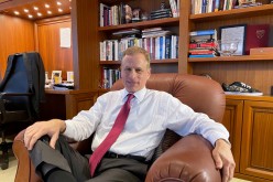 Dallas Federal Reserve Bank President Robert Kaplan speaks during an interview in his office at the bank's headquarters in Dallas, Texas, U.S.