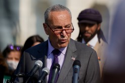 U.S. Senate Majority Leader Chuck Schumer (D-NY) speaks during a news conference urging action on climate change outside the U.S. Capitol in Washington, U.S.