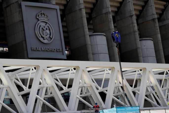 Construction work at Real Madrid's Santiago Bernabeu stadium