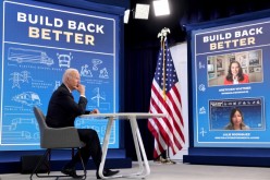 U.S. President Joe Biden meets virtually with governors, mayors, and other state and local elected officials to discuss the bipartisan Infrastructure Investment and Jobs Act,