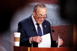 U.S. Senate Majority Leader Chuck Schumer (D-NY) discusses the Senate passage of the bipartisan infrastructure bill and the budget resolution during a news conference