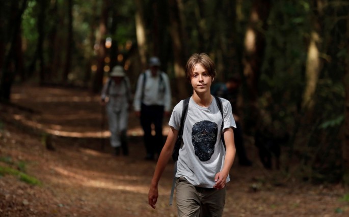 Jude Walker, 11, during his 210 miles (340 km) walk from Yorkshire to London over 21 days to raise awareness for 'the zero carbon campaign' petition, which calls for the government to implement a Carbon Tax,