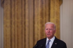 U.S. President Joe Biden delivers remarks on the crisis in Afghanistan during a speech in the East Room at the White House in Washington, U.S