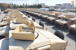 Military vehicles transferred by the U.S. to the Afghan National Army in