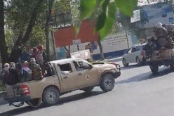 Taliban drive through the streets of Kabul, Afghanistan August 16, 2021 in this still image taken